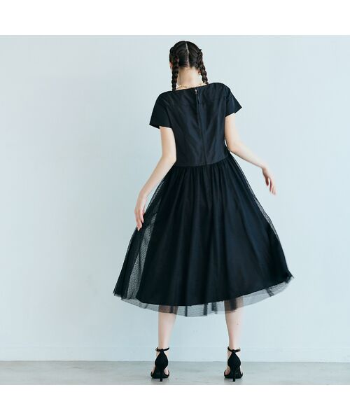 Rose Tiara / ローズティアラ ミニ丈・ひざ丈ワンピース | タフタリボンチュールドッキングワンピース | 詳細6