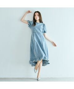 Rose Tiara / ローズティアラ ミニ丈・ひざ丈ワンピース | ライトデニムボリュームスリーブワンピース