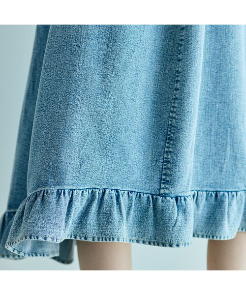 Rose Tiara / ローズティアラ ミニ丈・ひざ丈ワンピース | ライトデニムボリュームスリーブワンピース | 詳細12