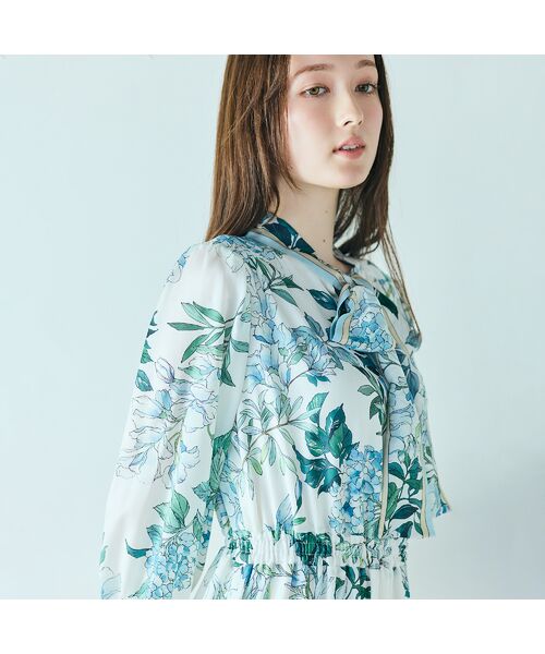 Rose Tiara / ローズティアラ ミニ丈・ひざ丈ワンピース | アジサイプリントワンピース | 詳細6