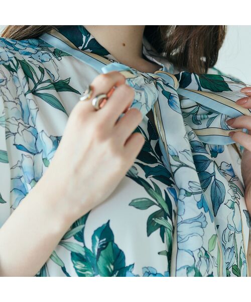 Rose Tiara / ローズティアラ ミニ丈・ひざ丈ワンピース | アジサイプリントワンピース | 詳細7