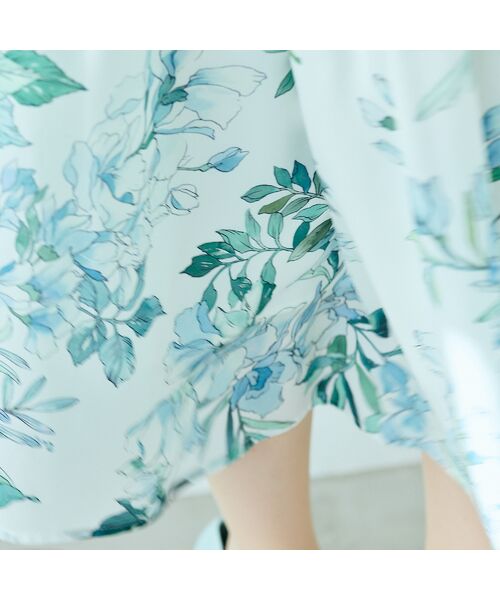 Rose Tiara / ローズティアラ ミニ丈・ひざ丈ワンピース | アジサイプリントワンピース | 詳細9