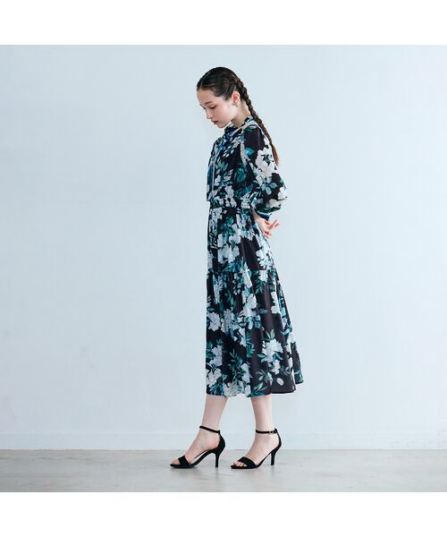 Rose Tiara / ローズティアラ ミニ丈・ひざ丈ワンピース | アジサイプリントワンピース | 詳細11