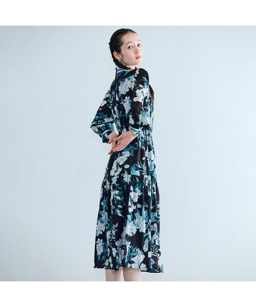 Rose Tiara / ローズティアラ ミニ丈・ひざ丈ワンピース | アジサイプリントワンピース | 詳細12