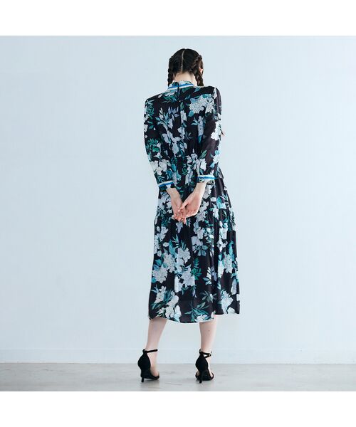 Rose Tiara / ローズティアラ ミニ丈・ひざ丈ワンピース | アジサイプリントワンピース | 詳細13