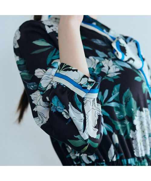 Rose Tiara / ローズティアラ ミニ丈・ひざ丈ワンピース | アジサイプリントワンピース | 詳細15