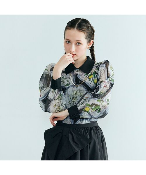 Rose Tiara / ローズティアラ シャツ・ブラウス | フラワーフレームプリントブラウス | 詳細4