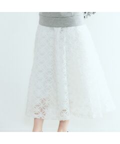 Rose Tiara / ローズティアラ ミニ・ひざ丈スカート | フラワー立体刺繍スカート