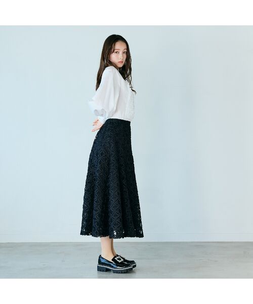 Rose Tiara / ローズティアラ ミニ・ひざ丈スカート | フラワー立体刺繍スカート | 詳細8