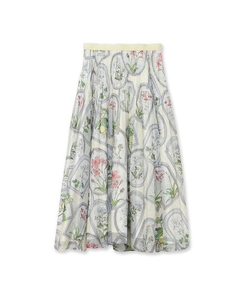 Rose Tiara / ローズティアラ ミニ・ひざ丈スカート | フラワーフレームプリントプリーツスカート | 詳細13