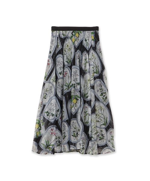 Rose Tiara / ローズティアラ ミニ・ひざ丈スカート | フラワーフレームプリントプリーツスカート | 詳細14