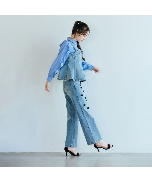 Rose Tiara / ローズティアラ デニムパンツ | ビジュー付きブーツカットデニム | 詳細1