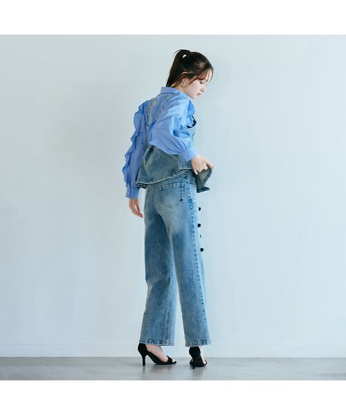 Rose Tiara / ローズティアラ デニムパンツ | ビジュー付きブーツカットデニム | 詳細2