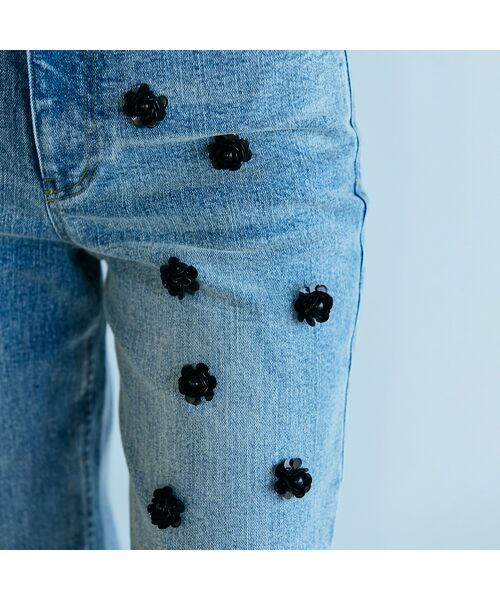 Rose Tiara / ローズティアラ デニムパンツ | ビジュー付きブーツカットデニム | 詳細8