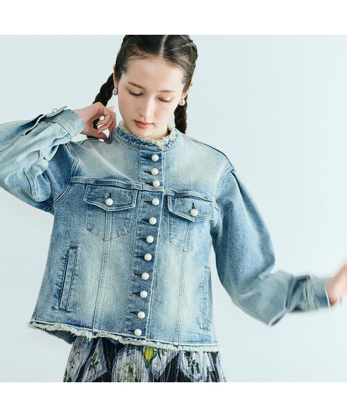 Rose Tiara / ローズティアラ Gジャン・デニムジャケット | パール釦デニムジャケット | 詳細2