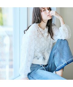 Rose Tiara / ローズティアラ ニット・セーター | フラワー立体刺繍ブラウスカーディガン