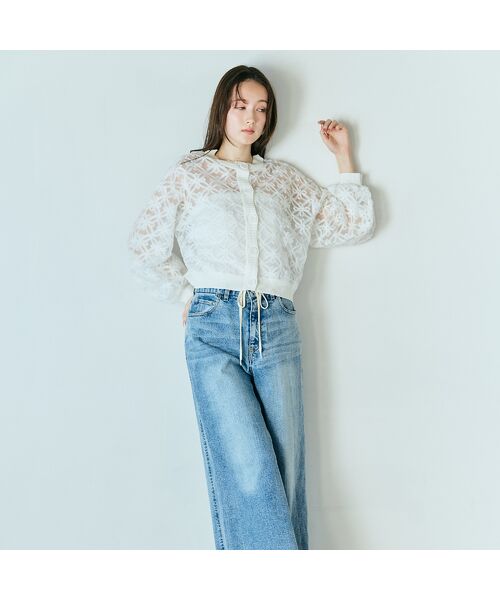 Rose Tiara / ローズティアラ ニット・セーター | フラワー立体刺繍ブラウスカーディガン | 詳細3