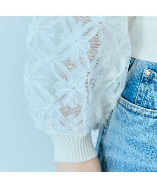 Rose Tiara / ローズティアラ ニット・セーター | フラワー立体刺繍ブラウスカーディガン | 詳細6
