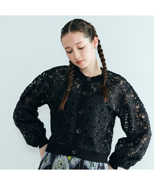 Rose Tiara / ローズティアラ ニット・セーター | フラワー立体刺繍ブラウスカーディガン | 詳細7