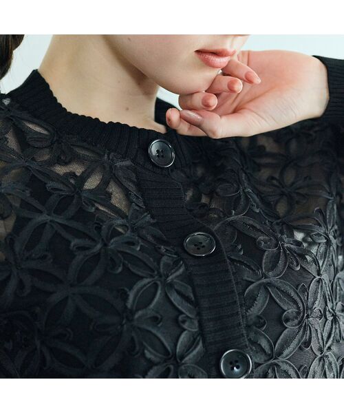 Rose Tiara / ローズティアラ ニット・セーター | フラワー立体刺繍ブラウスカーディガン | 詳細12