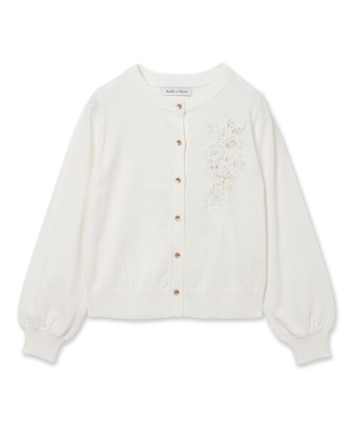 Rose Tiara / ローズティアラ ニット・セーター | フラワーレースはめ込みニットカーディガン | 詳細15