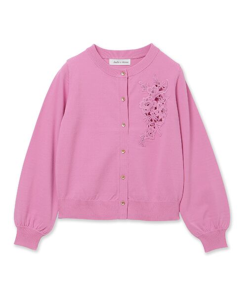 Rose Tiara / ローズティアラ ニット・セーター | フラワーレースはめ込みニットカーディガン | 詳細16