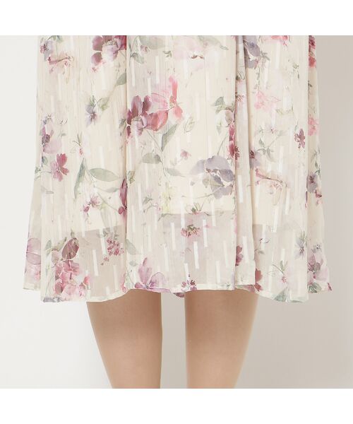 Rose Tiara / ローズティアラ ミニ丈・ひざ丈ワンピース | ラメストライプフラワープリントワンピース | 詳細16