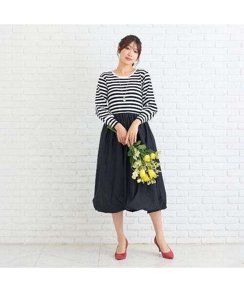 Rose Tiara / ローズティアラ ミニ丈・ひざ丈ワンピース | ニットドッキングワンピース | 詳細1