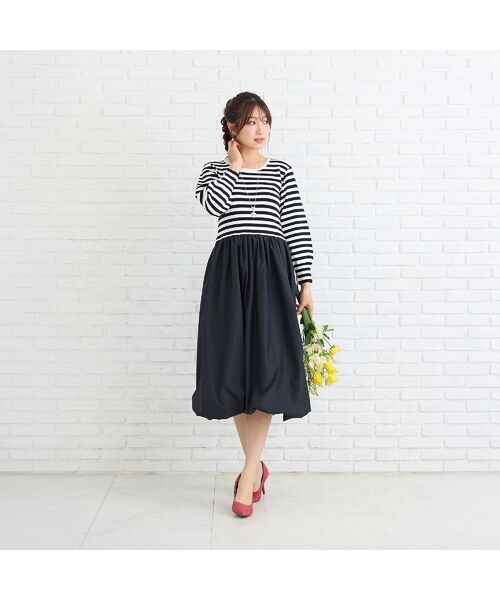 Rose Tiara / ローズティアラ ミニ丈・ひざ丈ワンピース | ニットドッキングワンピース | 詳細2