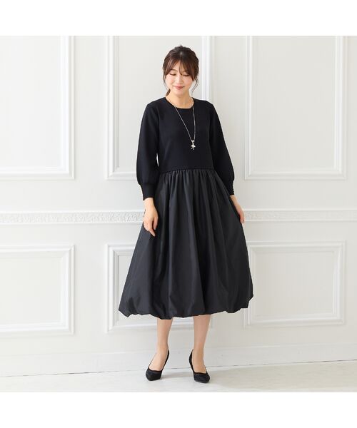 Rose Tiara / ローズティアラ ミニ丈・ひざ丈ワンピース | ニットドッキングワンピース | 詳細3