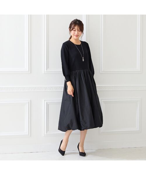 Rose Tiara / ローズティアラ ミニ丈・ひざ丈ワンピース | ニットドッキングワンピース | 詳細4