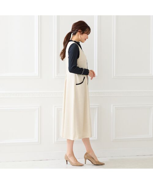 Rose Tiara / ローズティアラ ミニ丈・ひざ丈ワンピース | 【接触冷感/UVカット/防シワ】リネンライクジャンパースカート | 詳細3