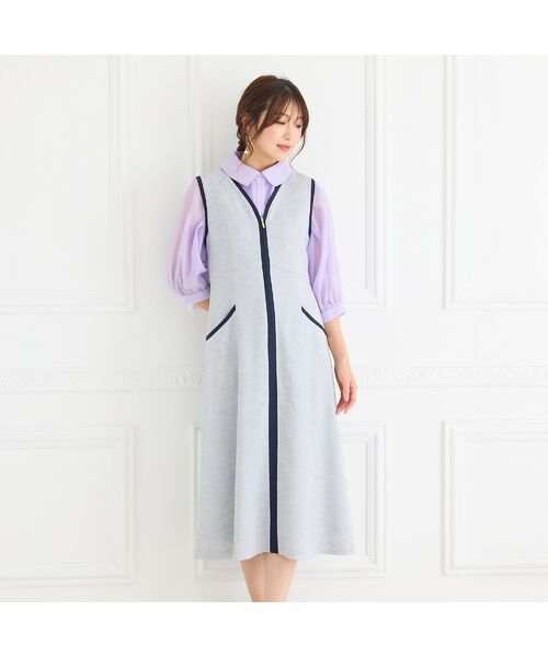 Rose Tiara / ローズティアラ ミニ丈・ひざ丈ワンピース | 【接触冷感/UVカット/防シワ】リネンライクジャンパースカート | 詳細6