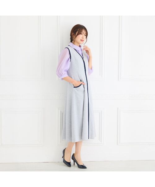 Rose Tiara / ローズティアラ ミニ丈・ひざ丈ワンピース | 【接触冷感/UVカット/防シワ】リネンライクジャンパースカート | 詳細7