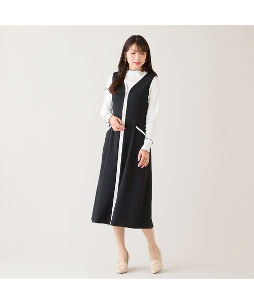 Rose Tiara / ローズティアラ ミニ丈・ひざ丈ワンピース | 【接触冷感/UVカット/防シワ】リネンライクジャンパースカート | 詳細8