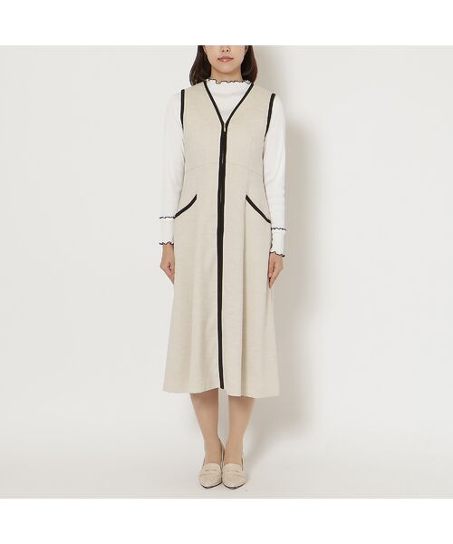 Rose Tiara / ローズティアラ ミニ丈・ひざ丈ワンピース | 【接触冷感/UVカット/防シワ】リネンライクジャンパースカート | 詳細9