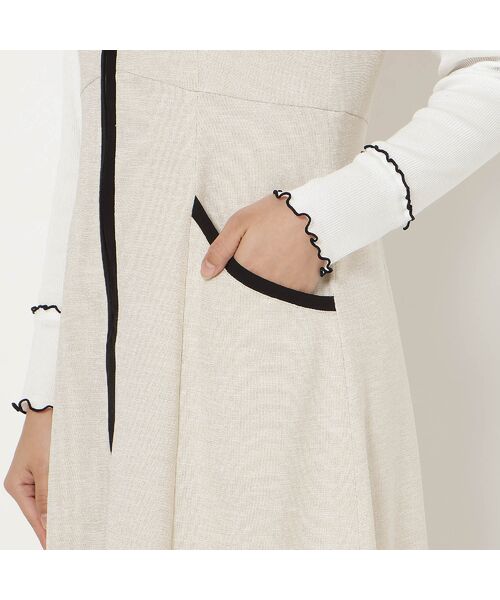 Rose Tiara / ローズティアラ ミニ丈・ひざ丈ワンピース | 【接触冷感/UVカット/防シワ】リネンライクジャンパースカート | 詳細14