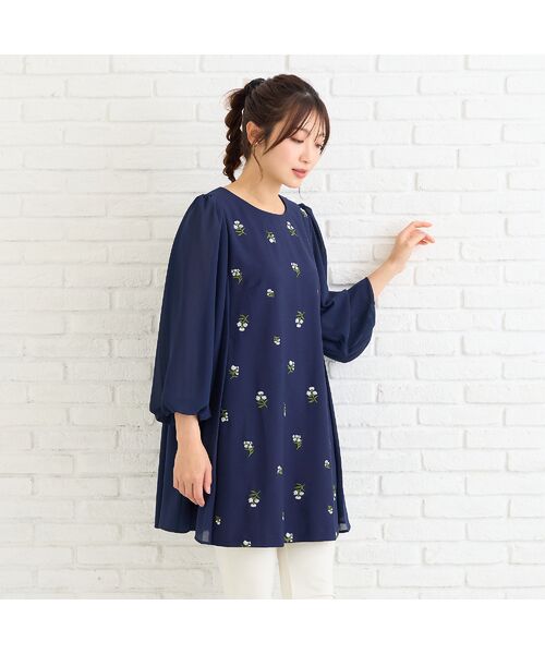 Rose Tiara / ローズティアラ シャツ・ブラウス | 小花刺繍バルーンスリーブチュニック | 詳細2