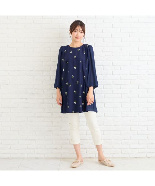 Rose Tiara / ローズティアラ シャツ・ブラウス | 小花刺繍バルーンスリーブチュニック | 詳細3