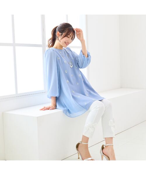 Rose Tiara / ローズティアラ シャツ・ブラウス | 小花刺繍バルーンスリーブチュニック | 詳細4