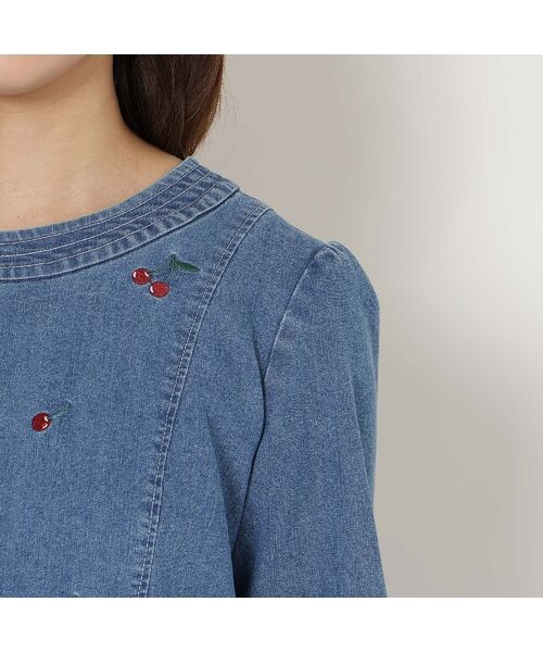Rose Tiara / ローズティアラ チュニック | 【伸縮性◎】サクランボ刺繍デニムチュニック | 詳細12