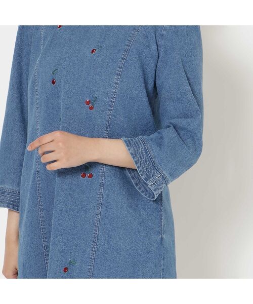 Rose Tiara / ローズティアラ チュニック | 【伸縮性◎】サクランボ刺繍デニムチュニック | 詳細13