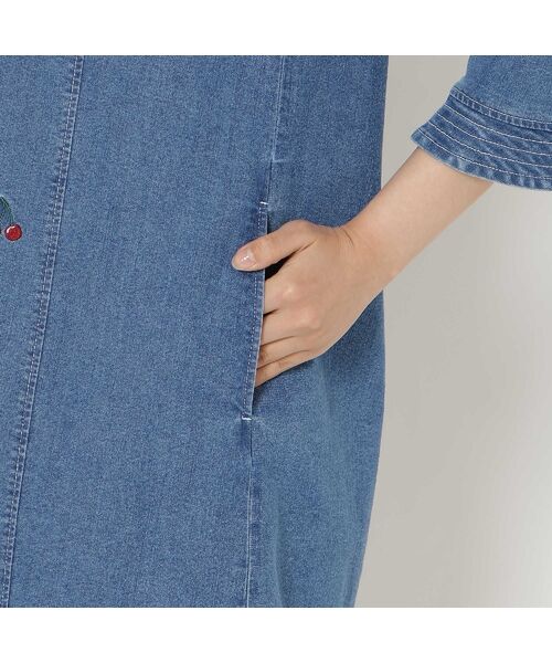 Rose Tiara / ローズティアラ チュニック | 【伸縮性◎】サクランボ刺繍デニムチュニック | 詳細14