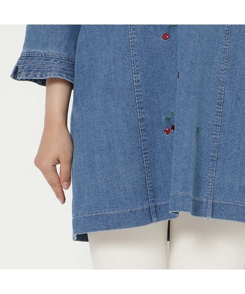 Rose Tiara / ローズティアラ チュニック | 【伸縮性◎】サクランボ刺繍デニムチュニック | 詳細15