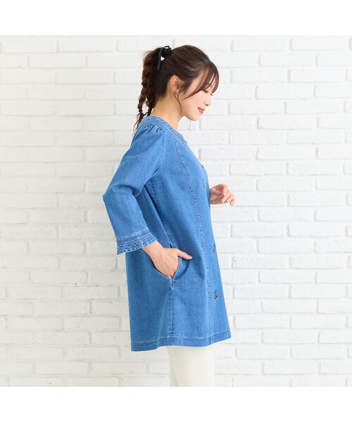 Rose Tiara / ローズティアラ チュニック | 【伸縮性◎】サクランボ刺繍デニムチュニック | 詳細5