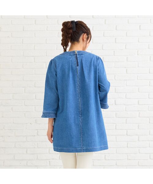 Rose Tiara / ローズティアラ チュニック | 【伸縮性◎】サクランボ刺繍デニムチュニック | 詳細6