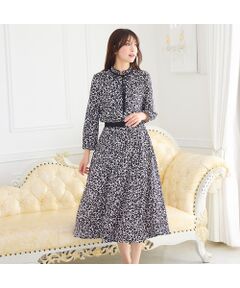 Rose Tiara / ローズティアラ ミニ・ひざ丈スカート | 【セットアップ対応】フラワーパターンフレアスカート