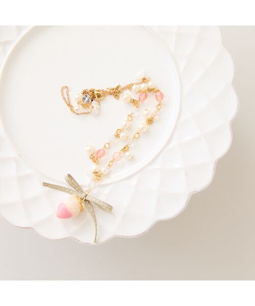 Rose Tiara / ローズティアラ ネックレス・ペンダント・チョーカー | チョコがけいちごのネックレス（ピンク）