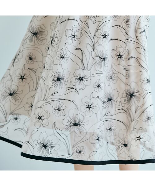 Rose Tiara / ローズティアラ ミニ丈・ひざ丈ワンピース | シアー刺繍バイカラーワンピース | 詳細10