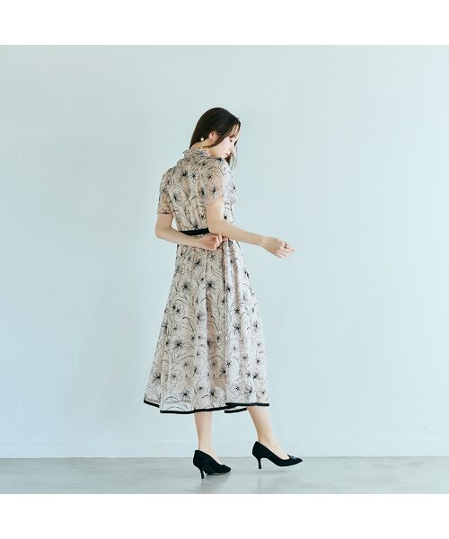 Rose Tiara / ローズティアラ ミニ丈・ひざ丈ワンピース | シアー刺繍バイカラーワンピース | 詳細6